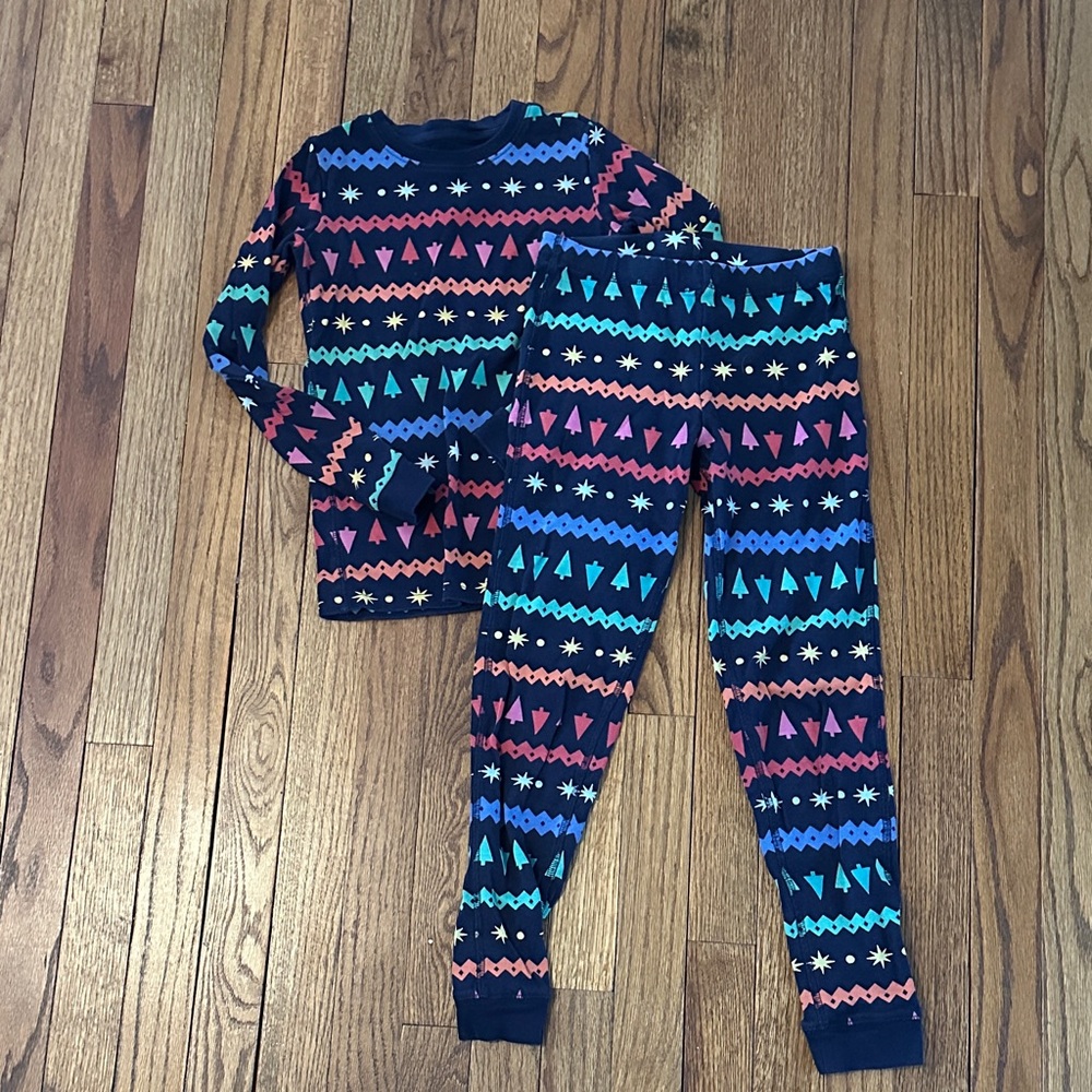 Primary Fair Isles Holiday Kids Pajama Set - Blue, Pink, Orange